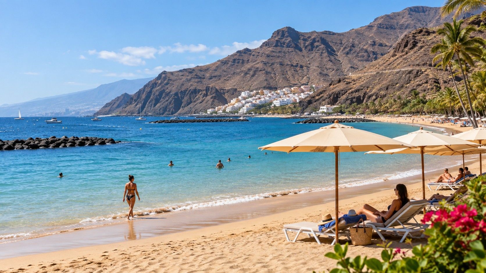 Sunny summer coast in Tenerife